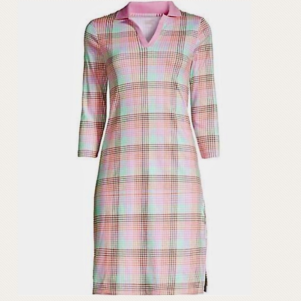 Lands' End NWOT Women's Supima Cotton 3/4 Sleeve Polo Dress (S)